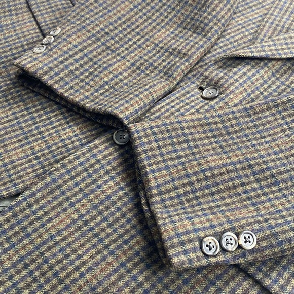 Brooks Brothers Vintage Camelhair Plaid Checkered Sport Coat/Blazer (Multicolor) - Picture 10 of 16